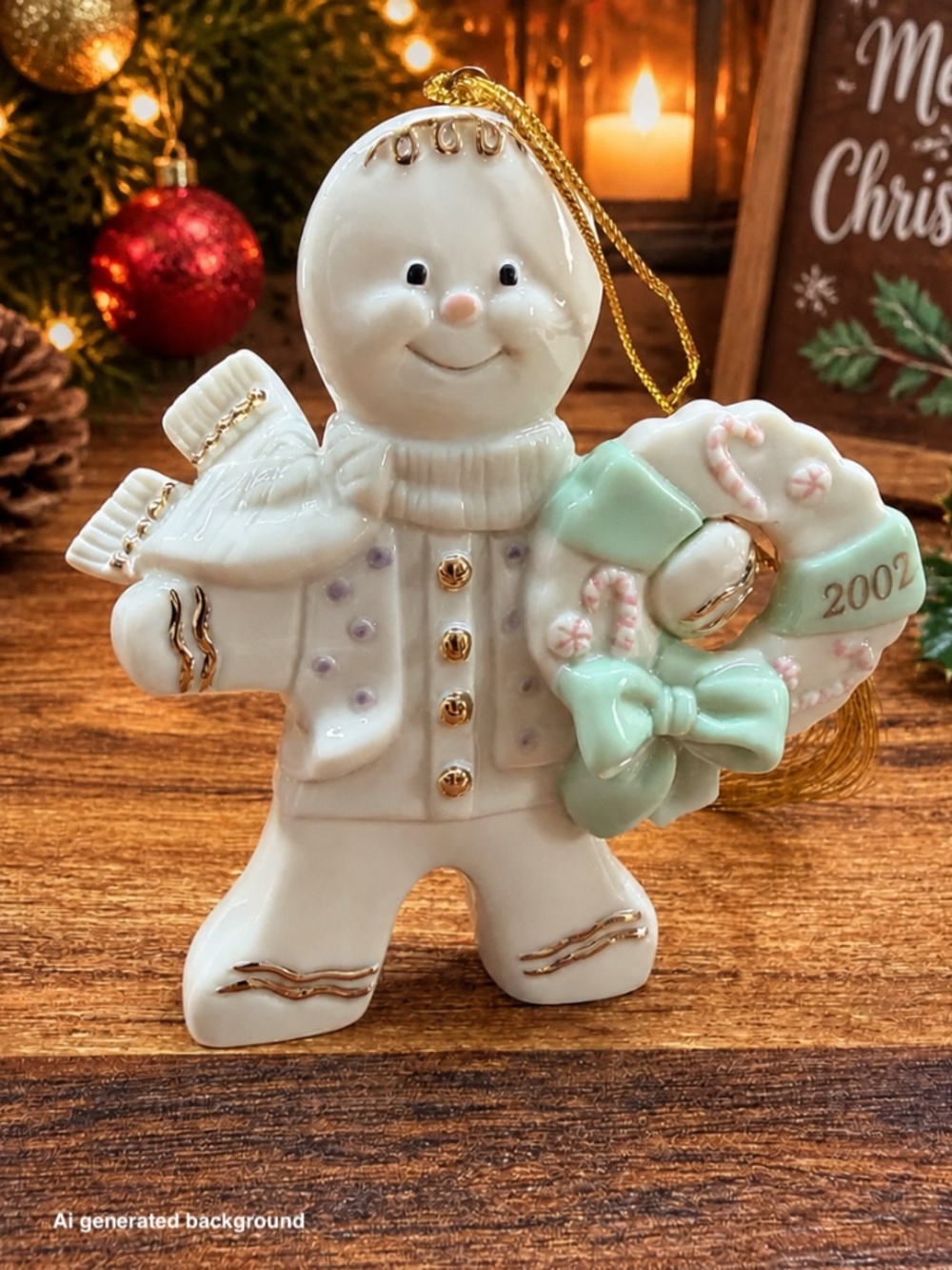 2002 LENOX “A Gingerbread Christmas” Ornament